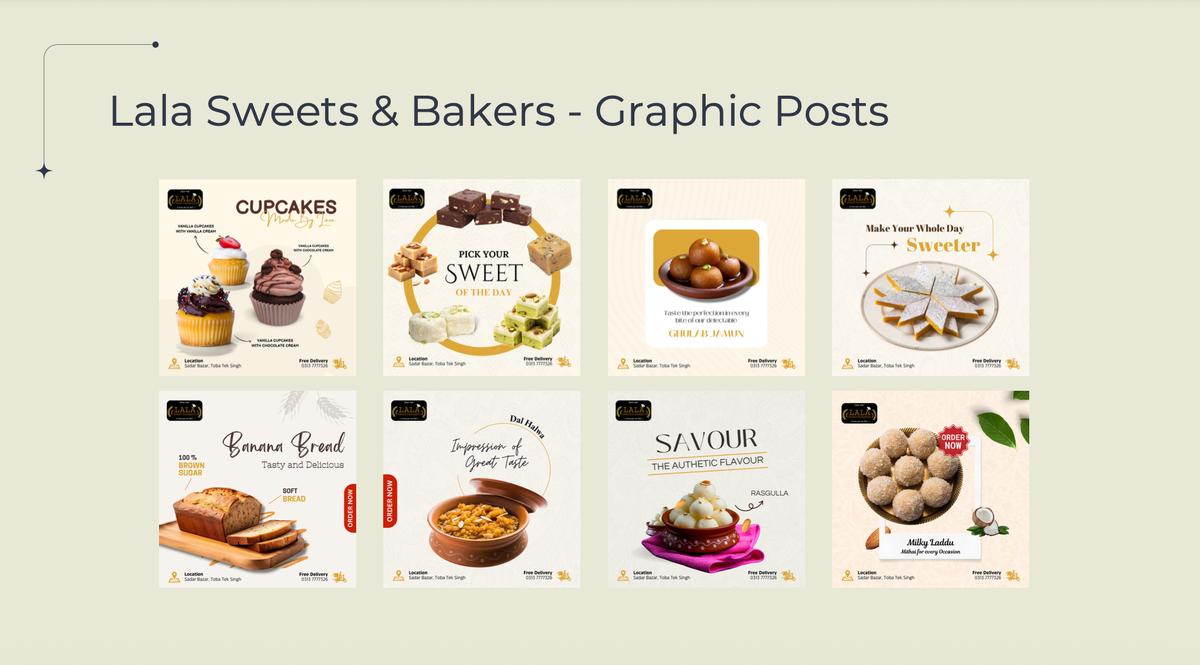 Lala Sweets and Bakers food brand social media content