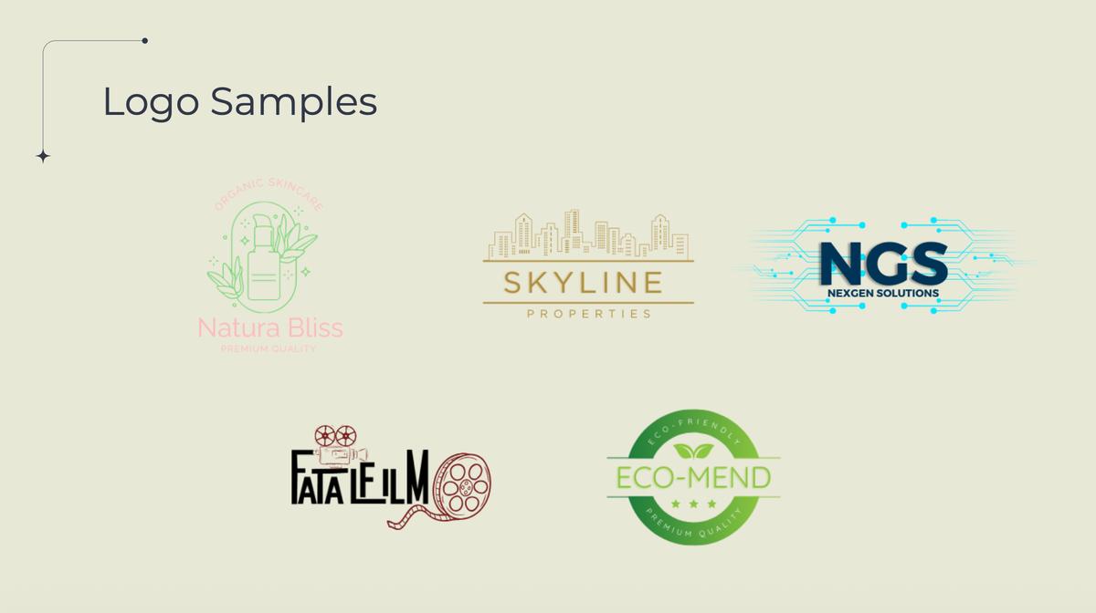 Logo design samples across multiple industries
